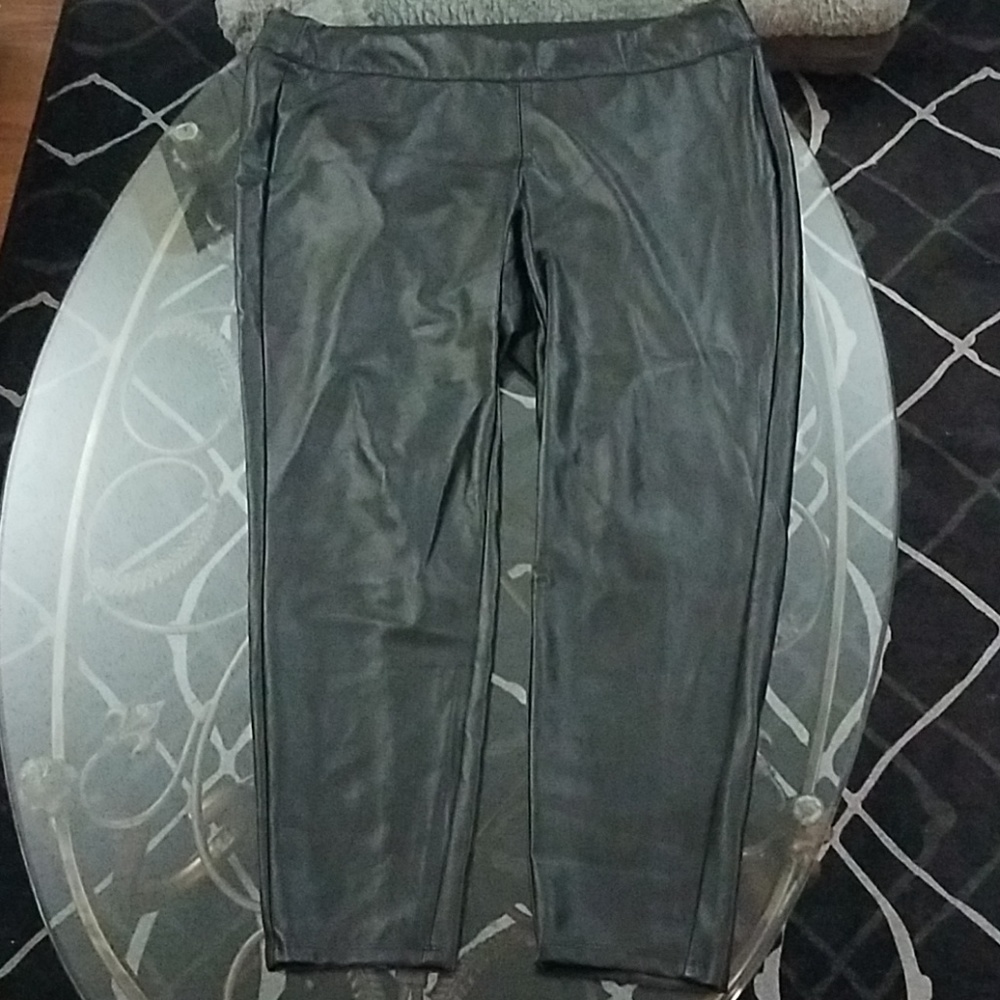 Lane Bryant Black Leather Look Pants